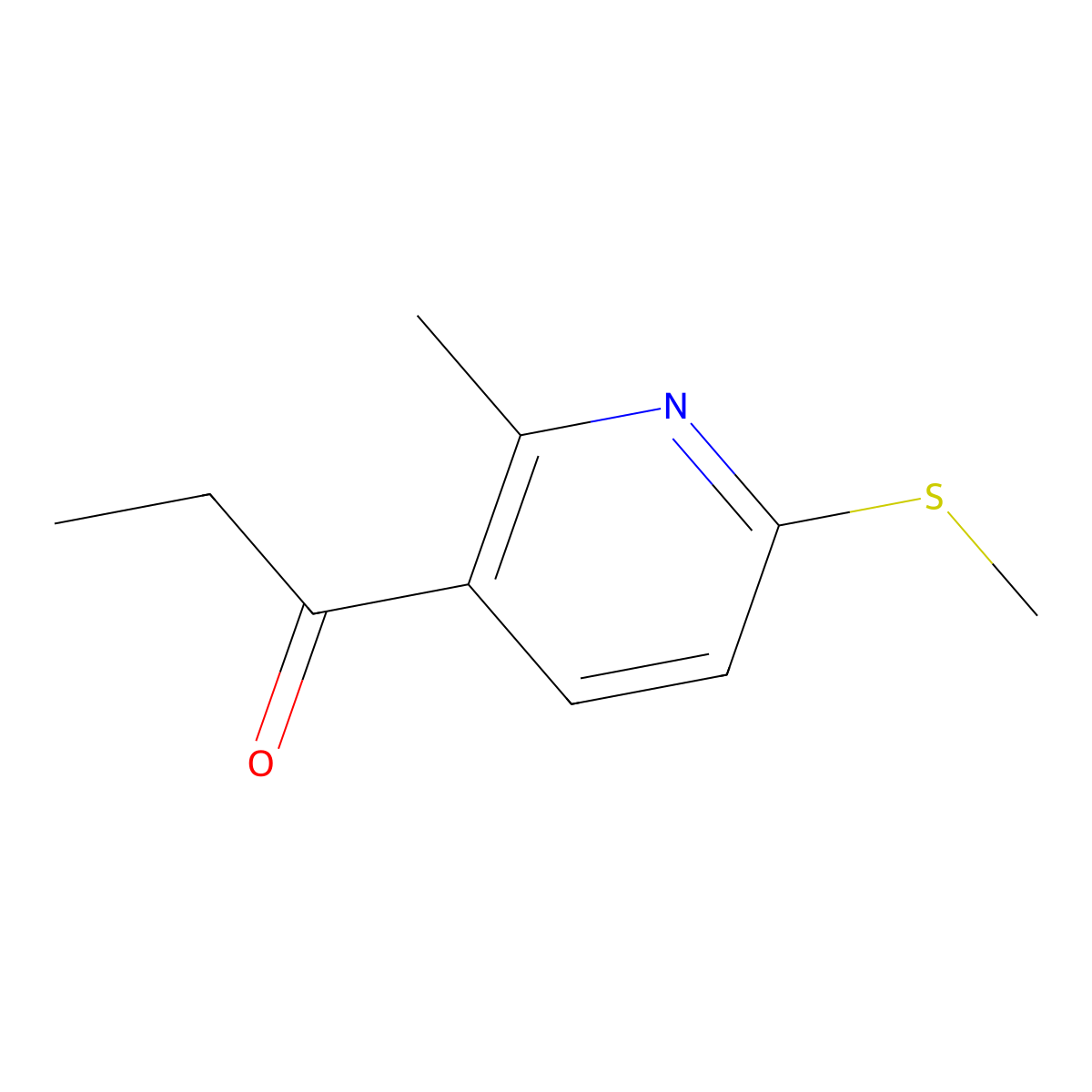 1-(2-Methyl-6-(methylthio)pyridin-3-yl)propan-1-one molecular structure, CAS 1355182-15-8
