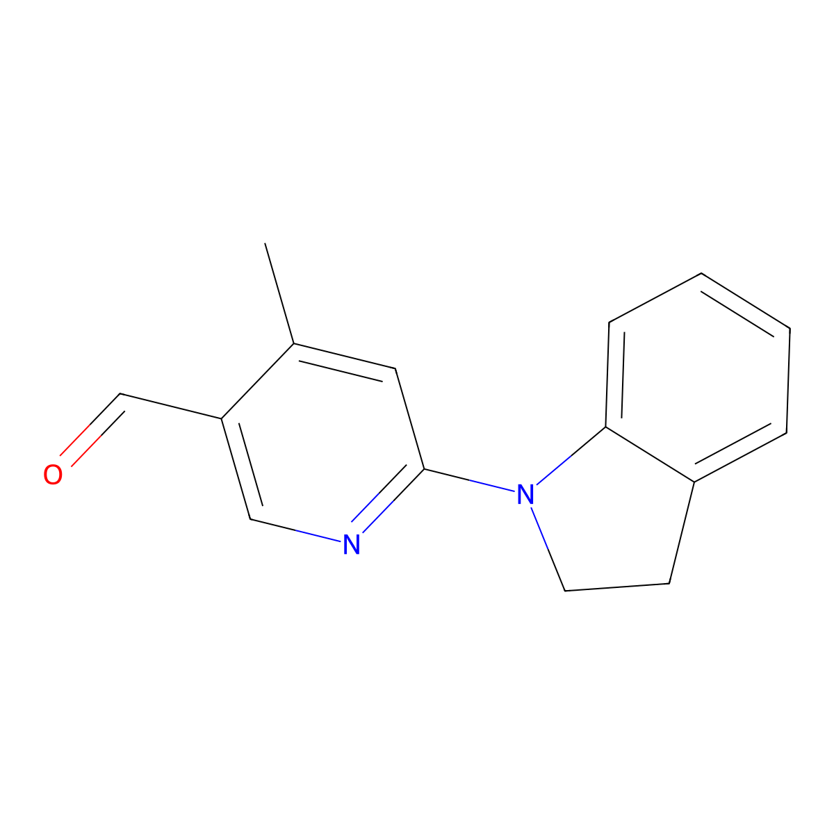6-(Indolin-1-yl)-4-methylnicotinaldehyde molecular structure, CAS 1355182-19-2