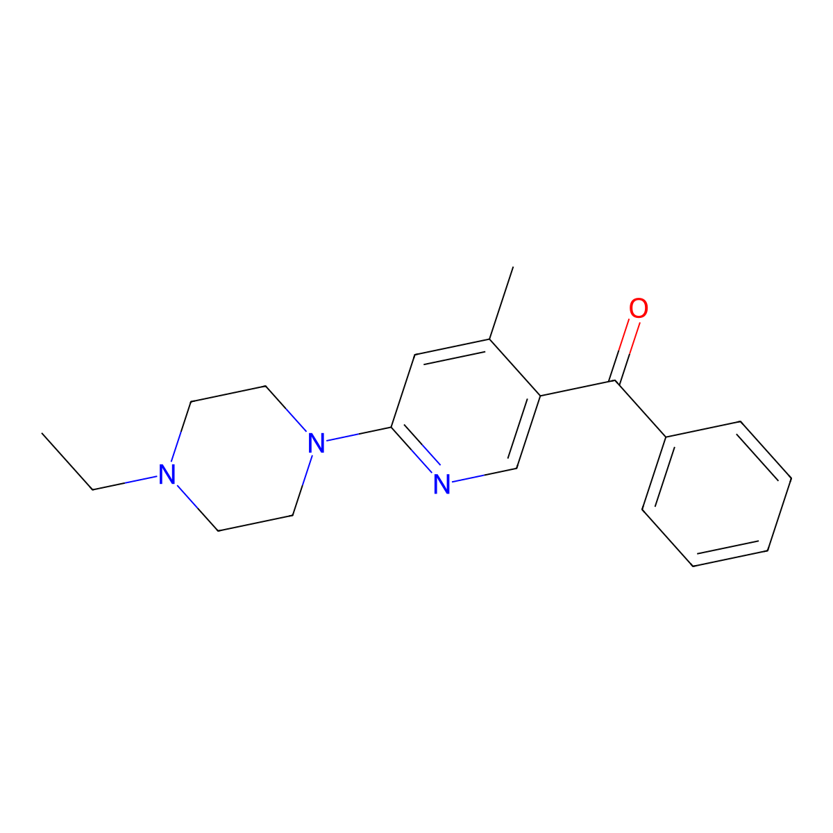 (6-(4-Ethylpiperazin-1-yl)-4-methylpyridin-3-yl)(phenyl)methanone molecular structure, CAS 1355182-29-4