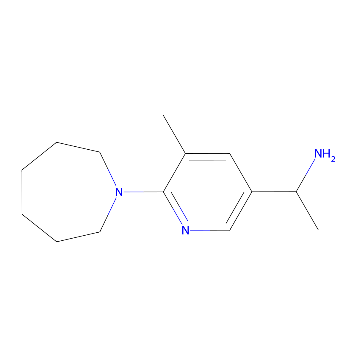 1-(6-(Azepan-1-yl)-5-methylpyridin-3-yl)ethanamine molecular structure, CAS 1355182-37-4