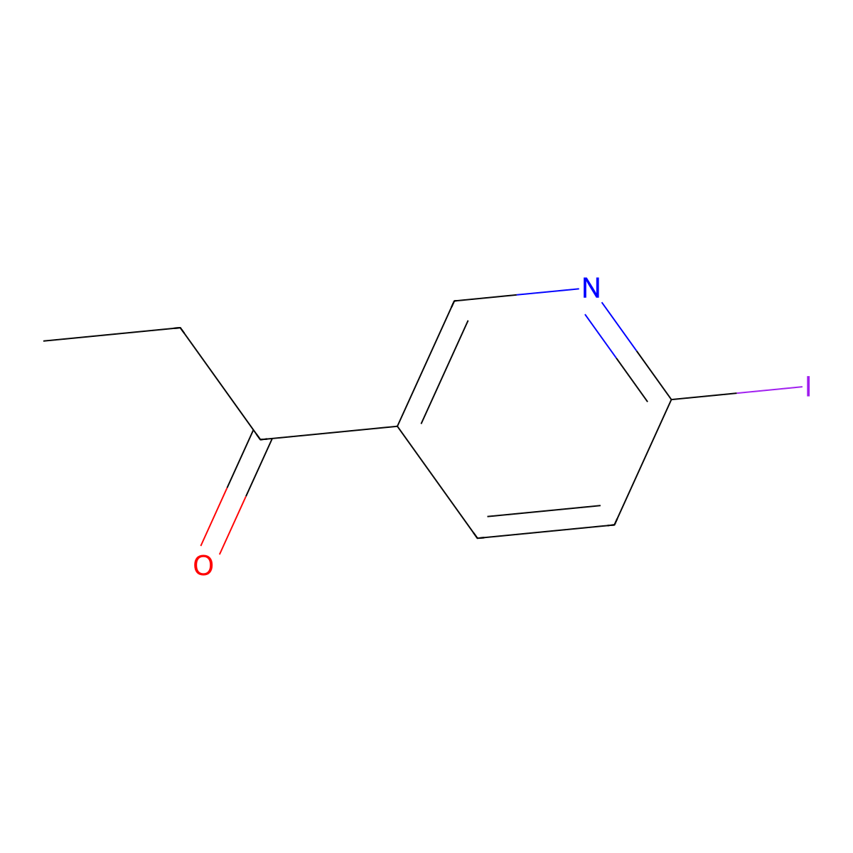 1-(6-Iodopyridin-3-yl)propan-1-one molecular structure, CAS 1355182-57-8