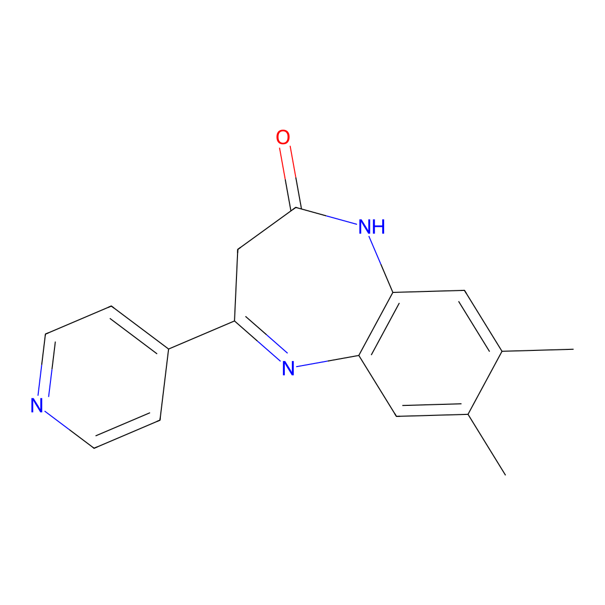 7,8-Dimethyl-4-(pyridin-4-yl)-1H-benzo[b][1,4]diazepin-2(3H)-one molecular structure, CAS 1355182-63-6