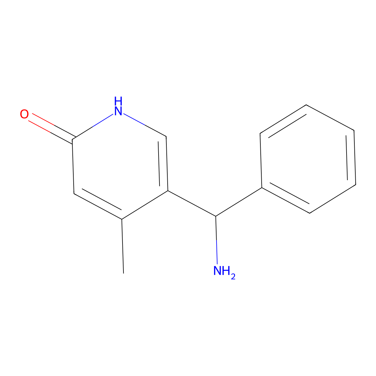 5-(Amino(phenyl)methyl)-4-methylpyridin-2-ol molecular structure, CAS 1355182-69-2