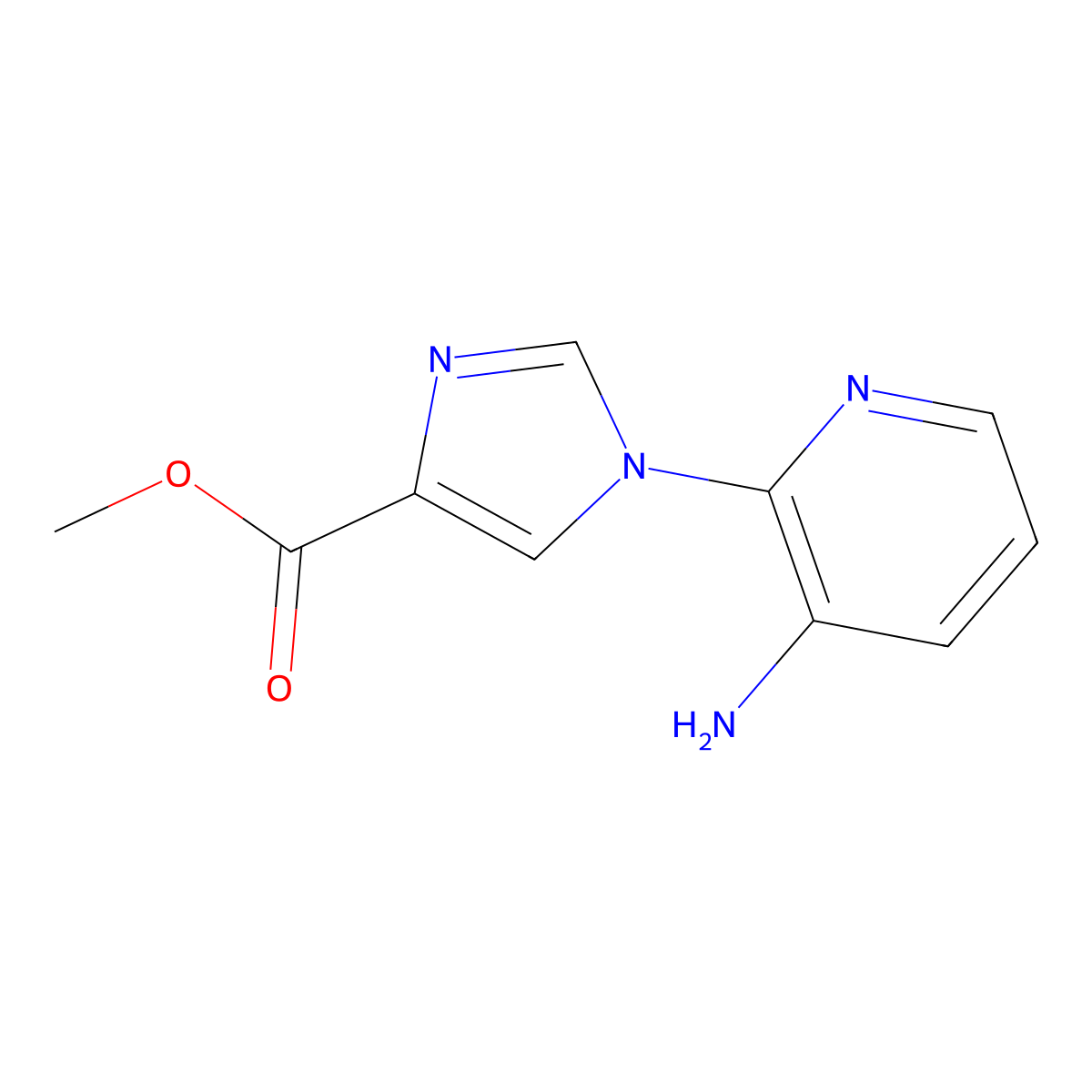 Methyl 1-(3-aminopyridin-2-yl)-1H-imidazole-4-carboxylate molecular structure, CAS 1355182-83-0