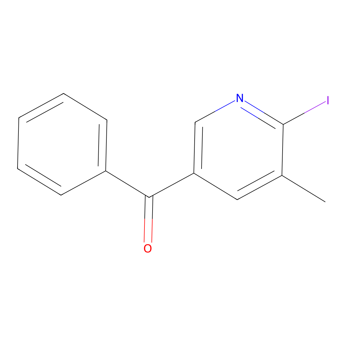 (6-Iodo-5-methylpyridin-3-yl)(phenyl)methanone molecular structure, CAS 1355182-85-2