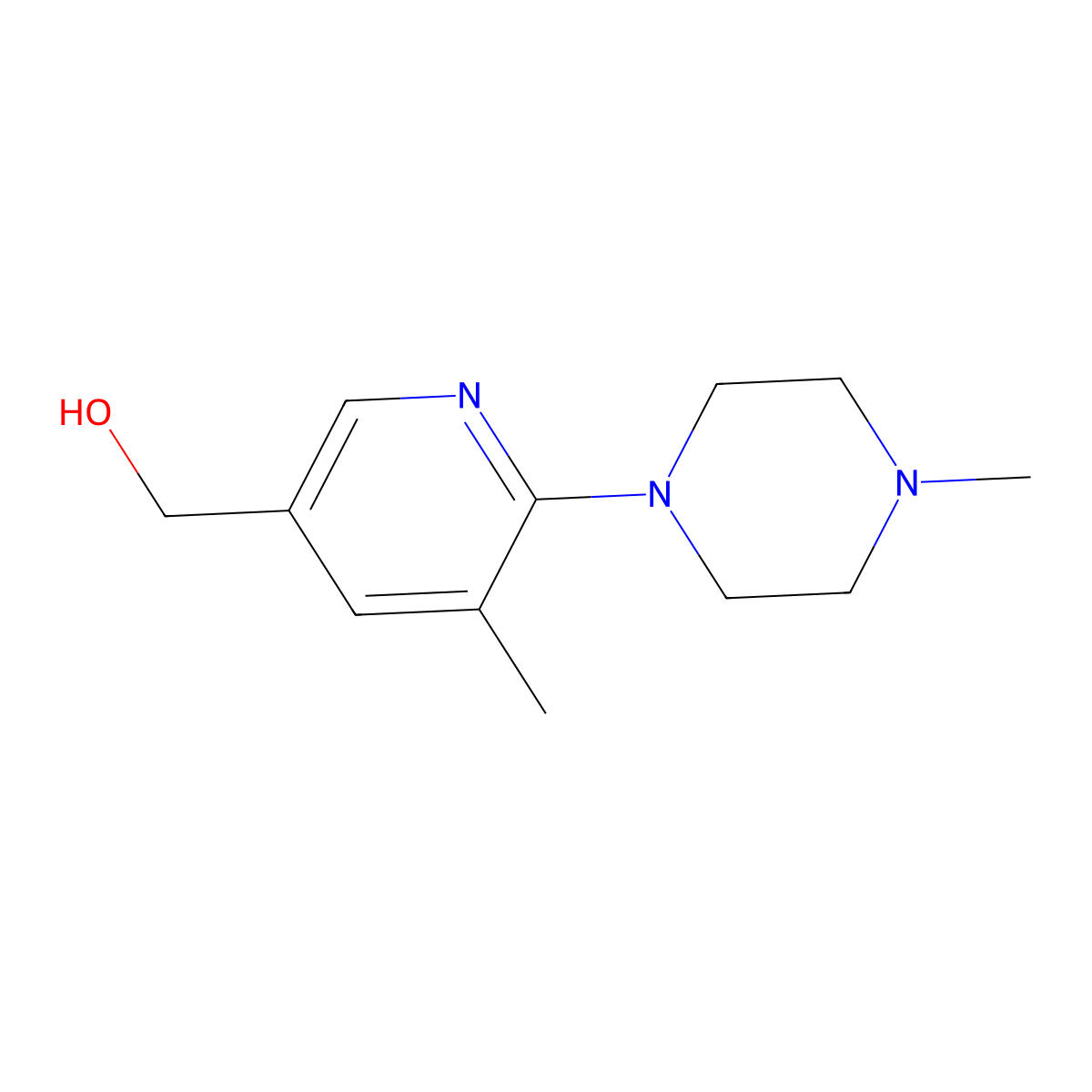 (5-Methyl-6-(4-methylpiperazin-1-yl)pyridin-3-yl)methanol molecular structure, CAS 1355182-92-1
