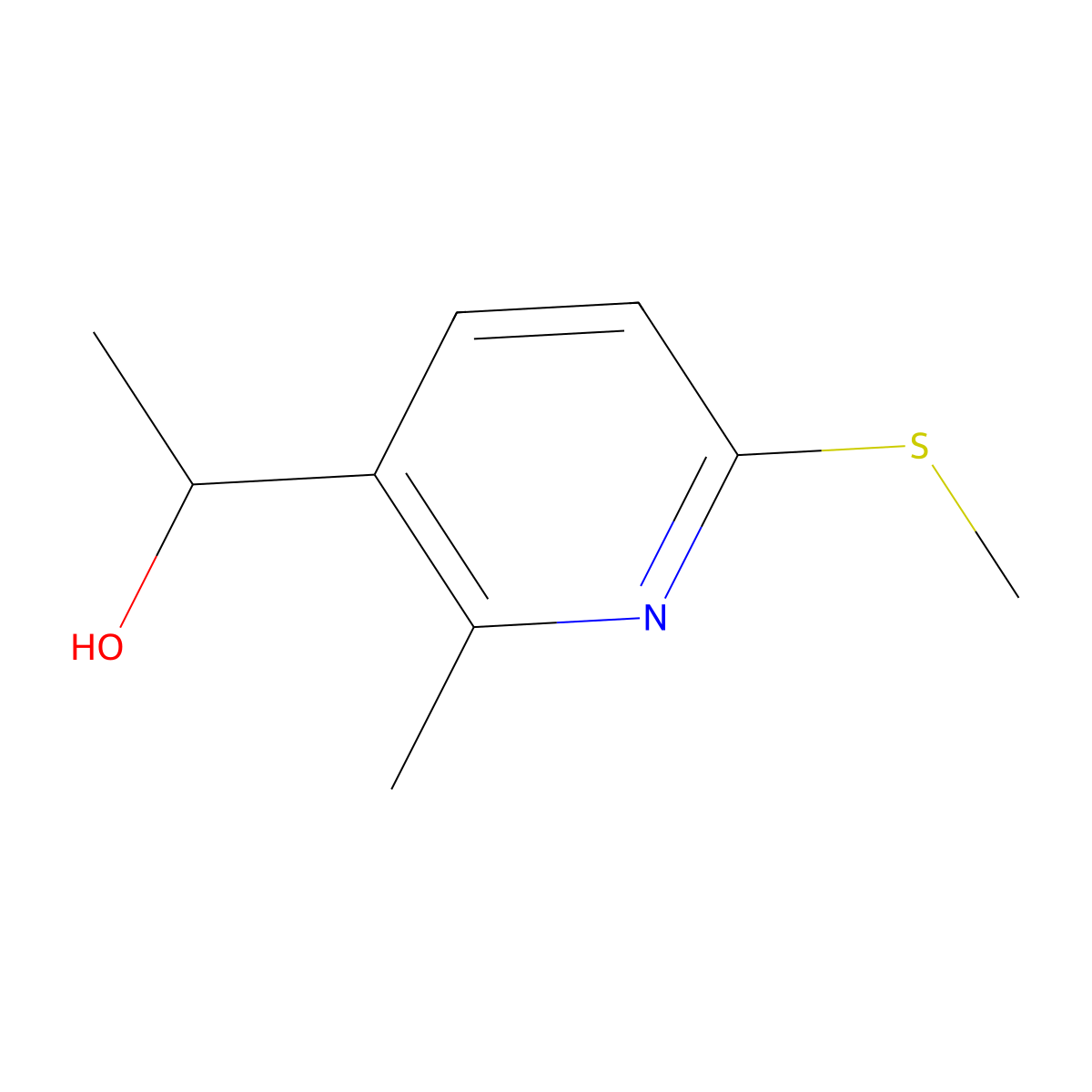 |A,2-Dimethyl-6-(methylthio)-3-pyridinemethanol molecular structure, CAS 1355188-97-4
