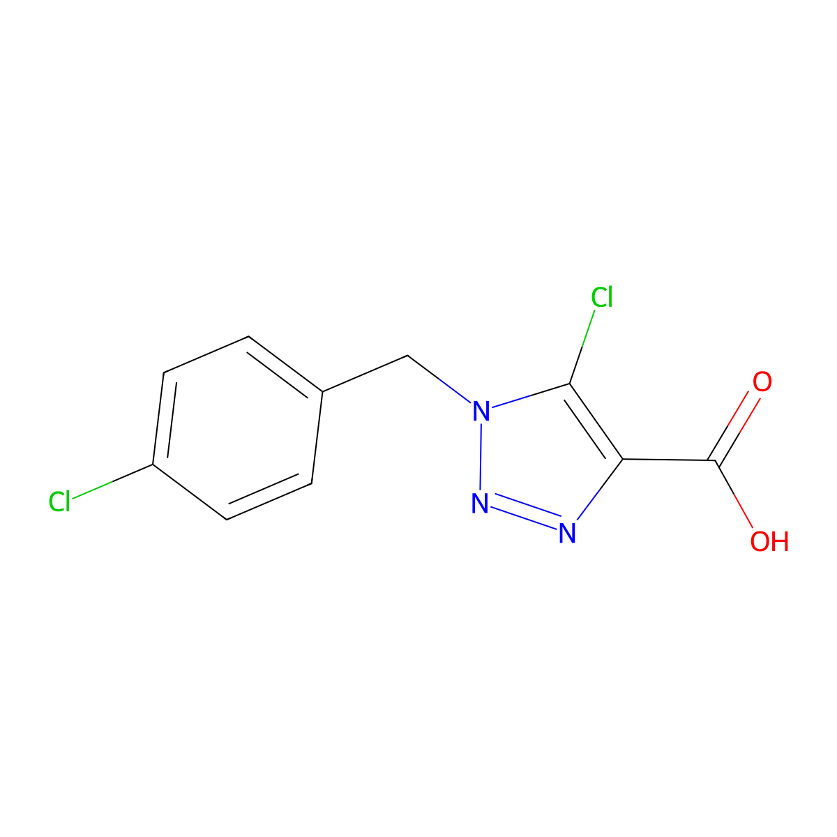 5-Chloro-1-(4-chlorobenzyl)-1H-1,2,3-triazole-4-carboxylic acid molecular structure, CAS 1355189-15-9