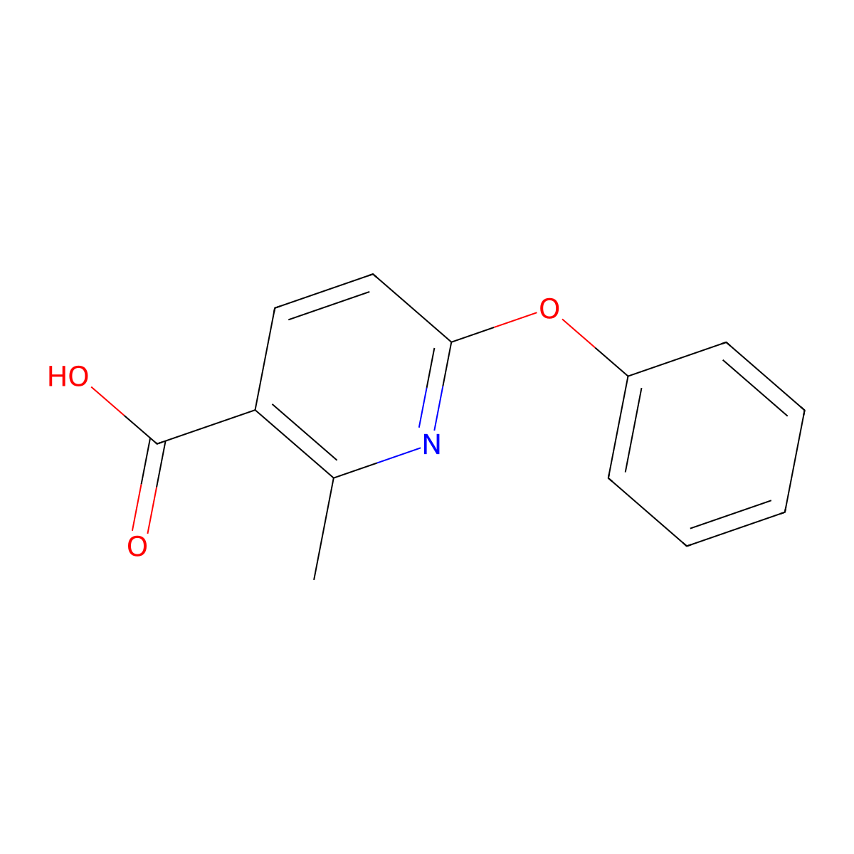 2-Methyl-6-phenoxynicotinic acid molecular structure, CAS 1355189-31-9