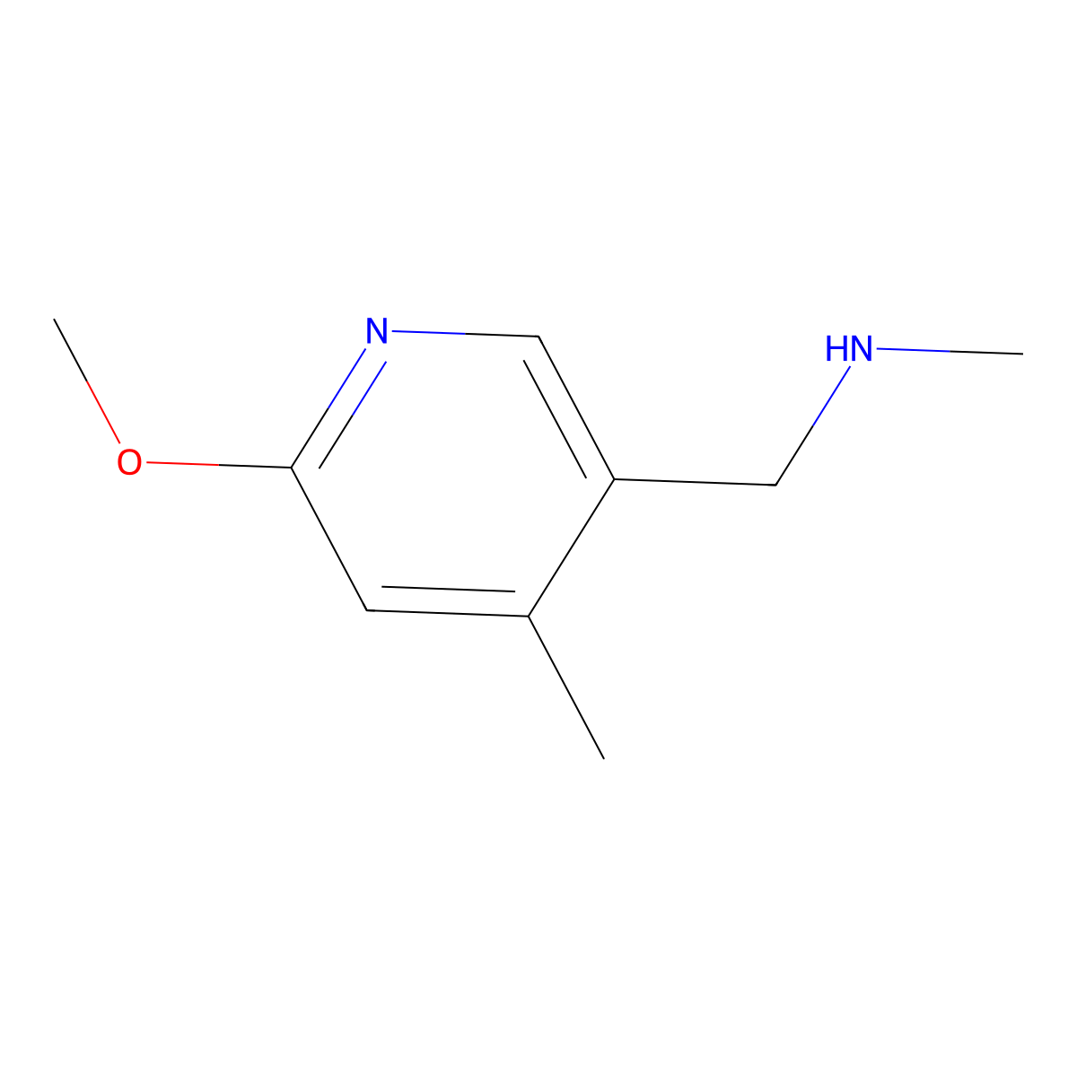 3-Pyridinemethanamine, 6-methoxy-N,4-dimethyl- molecular structure, CAS 1355190-34-9