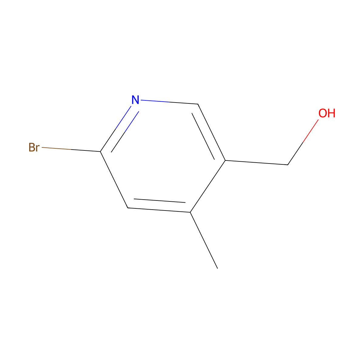 (6-Bromo-4-methyl-pyridin-3-yl)-methanol molecular structure, CAS 1355190-60-1