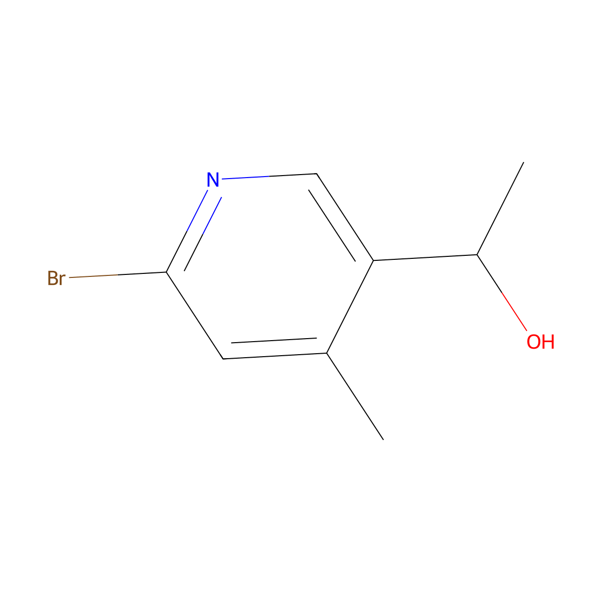 1-(6-Bromo-4-methylpyridin-3-yl)ethanol molecular structure, CAS 1355190-83-8