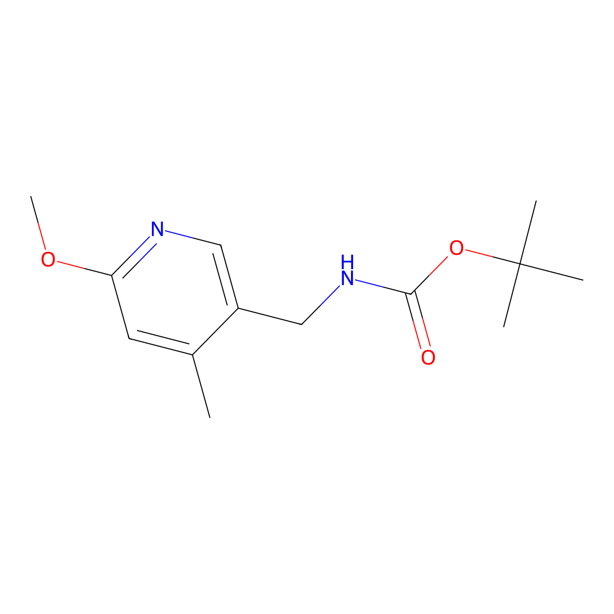 (6-Methoxy-4-methyl-pyridin-3-ylmethyl)-carbamic acid tert-butyl ester molecular structure, CAS 1355191-06-8
