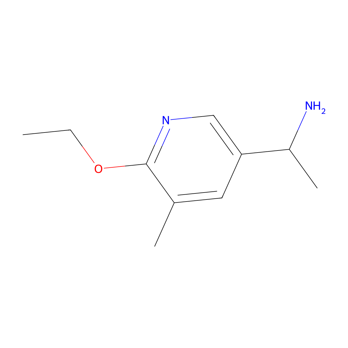 1-(6-Ethoxy-5-methylpyridin-3-yl)ethanamine molecular structure, CAS 1355191-91-1