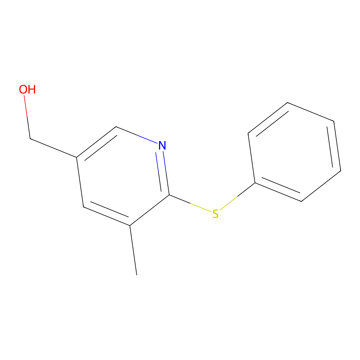 5-Methyl-6-(phenylthio)-3-pyridinemethanol molecular structure, CAS 1355192-18-5