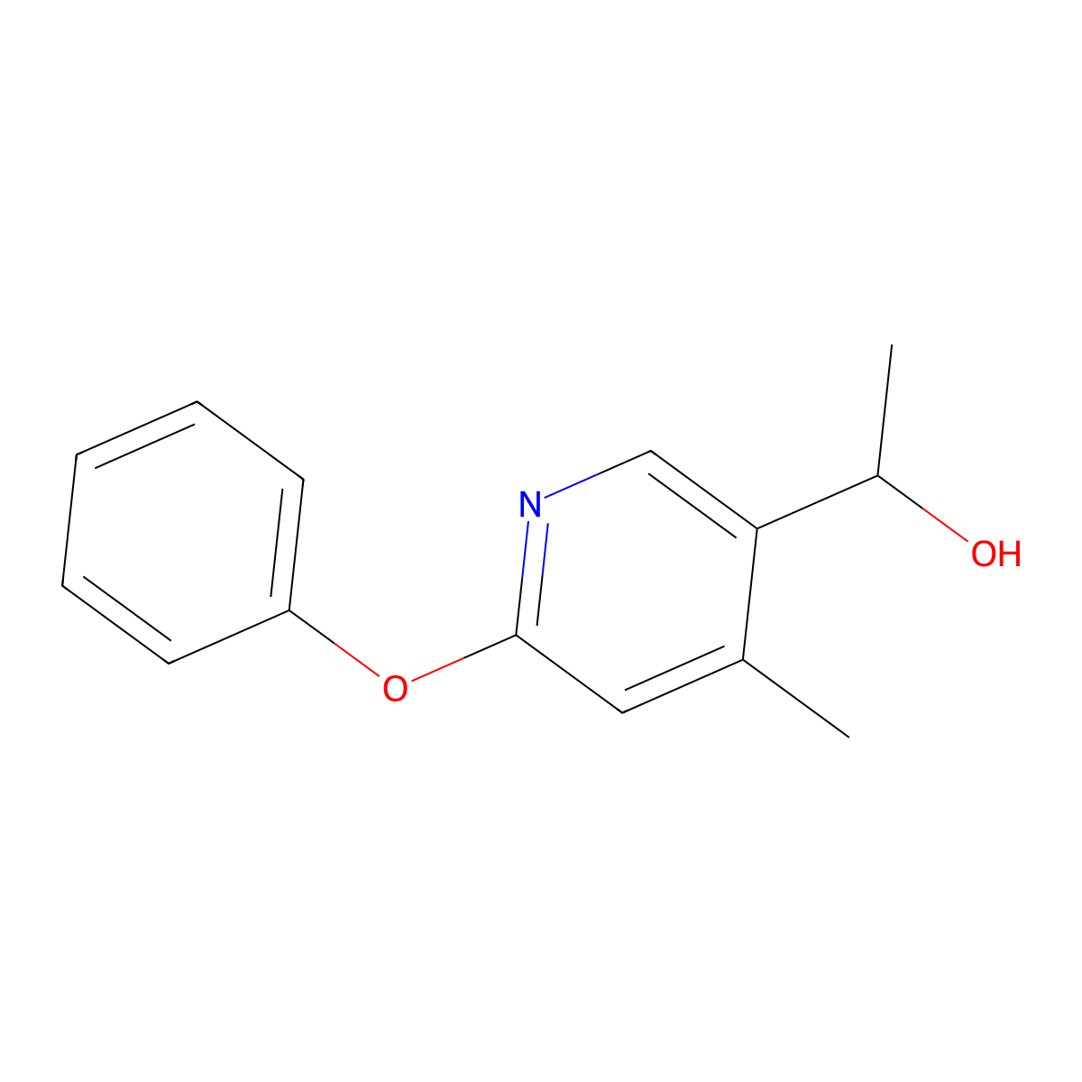 1-(4-Methyl-6-phenoxypyridin-3-yl)ethanol molecular structure, CAS 1355192-21-0