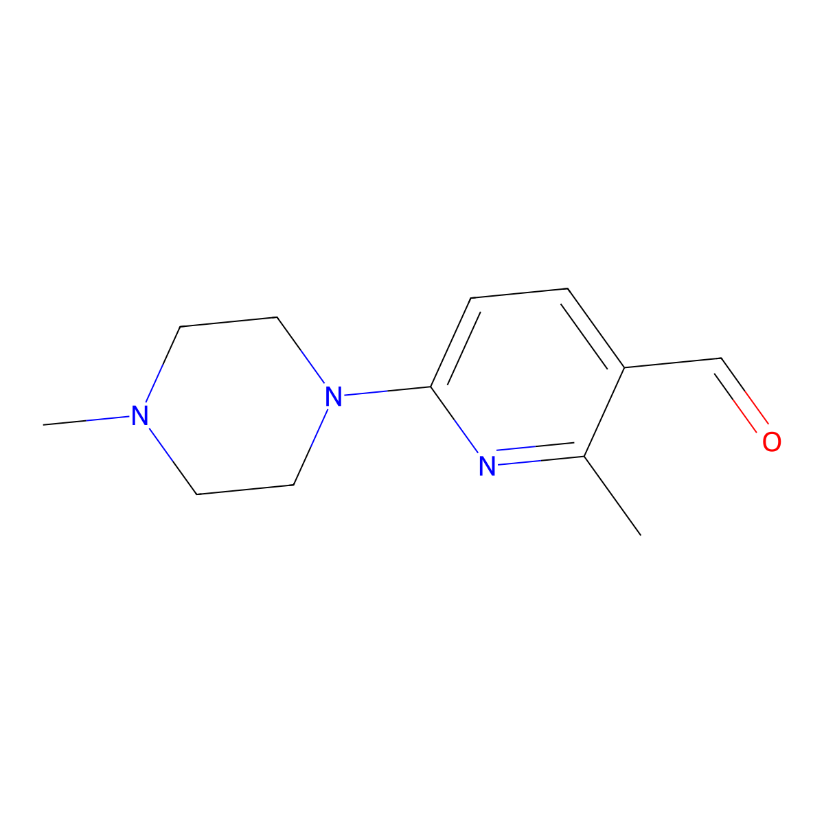 2-Methyl-6-(4-methylpiperazin-1-yl)nicotinaldehyde molecular structure, CAS 1355192-41-4