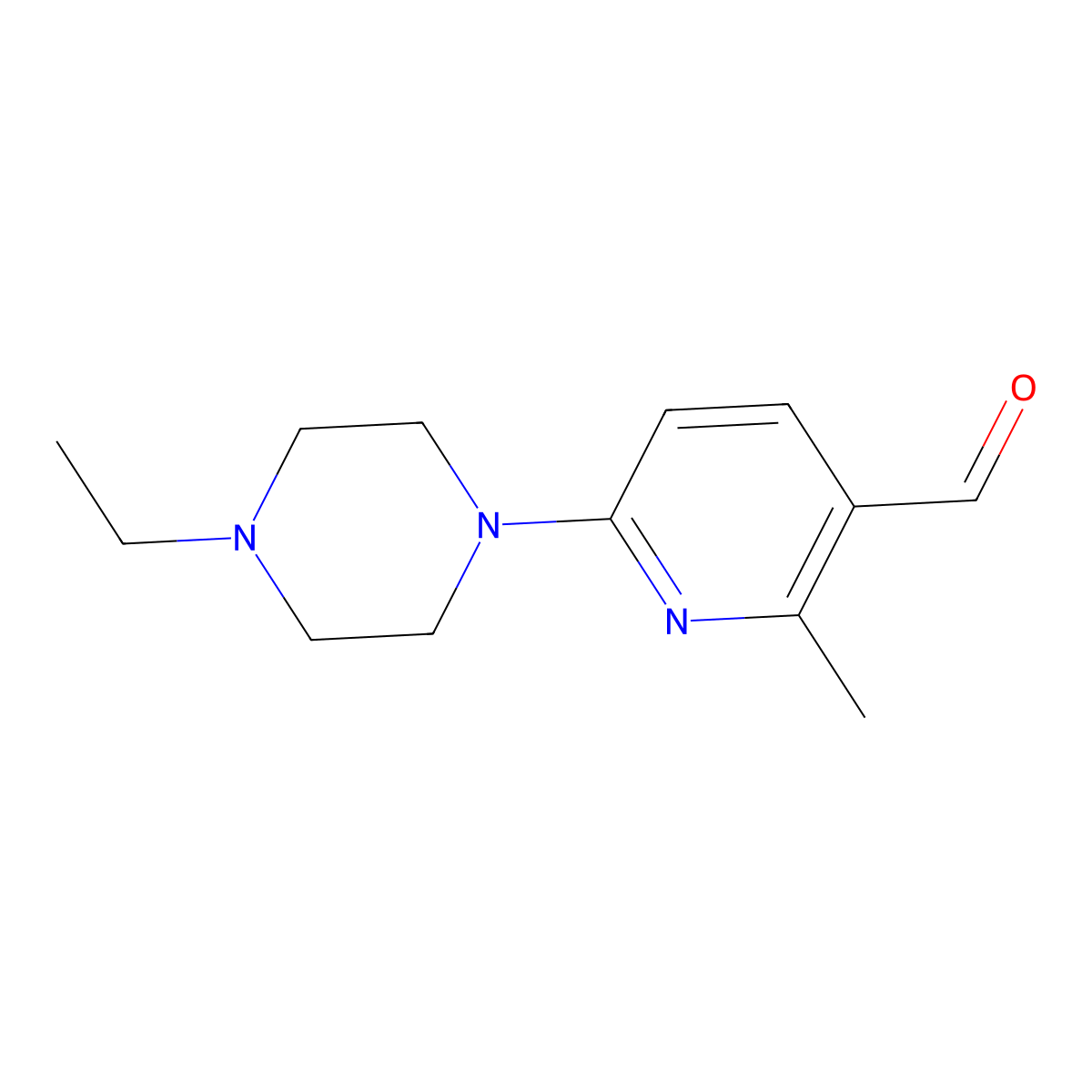 6-(4-Ethylpiperazin-1-yl)-2-methylnicotinaldehyde molecular structure, CAS 1355192-49-2