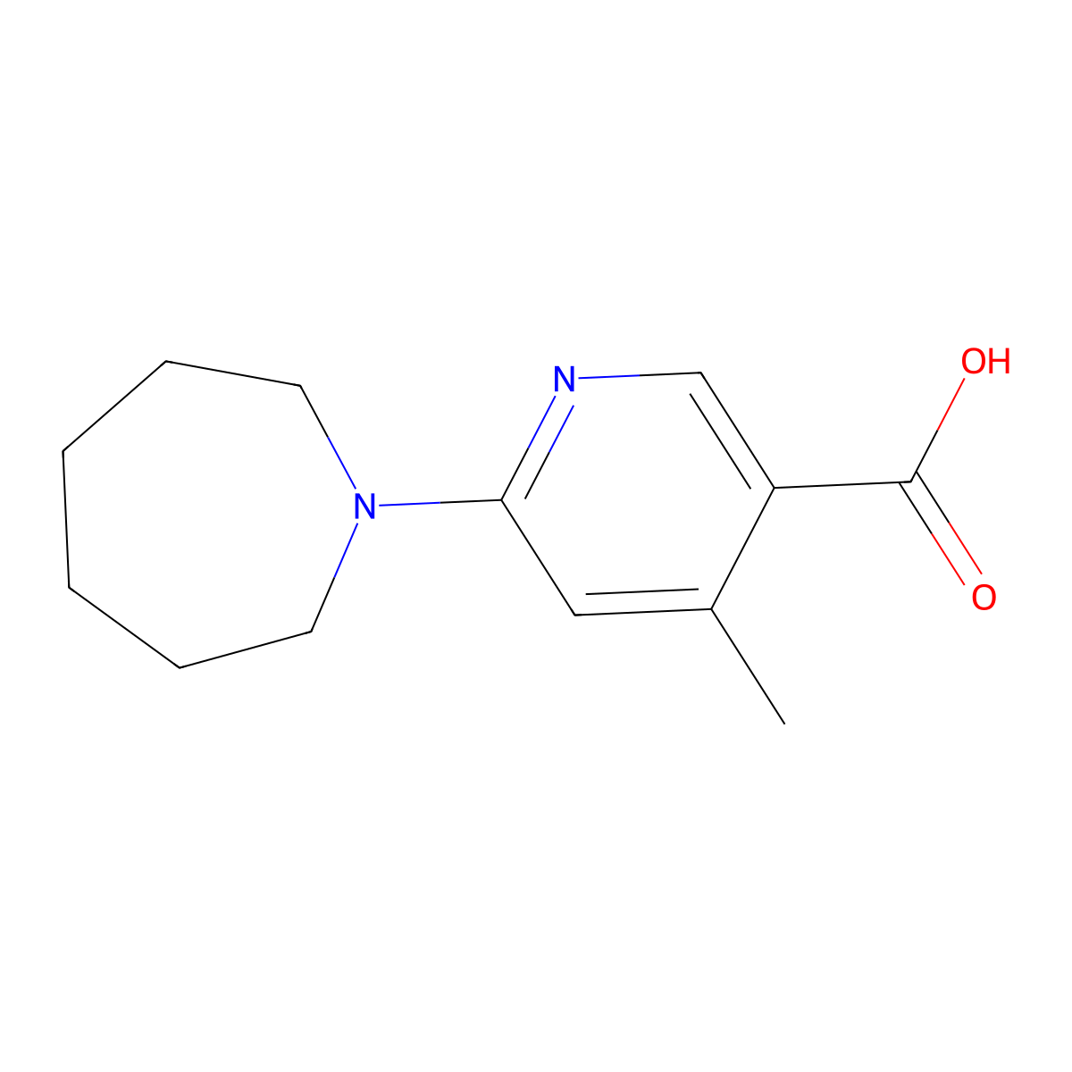 6-(Azepan-1-yl)-4-methylnicotinic acid molecular structure, CAS 1355192-65-2