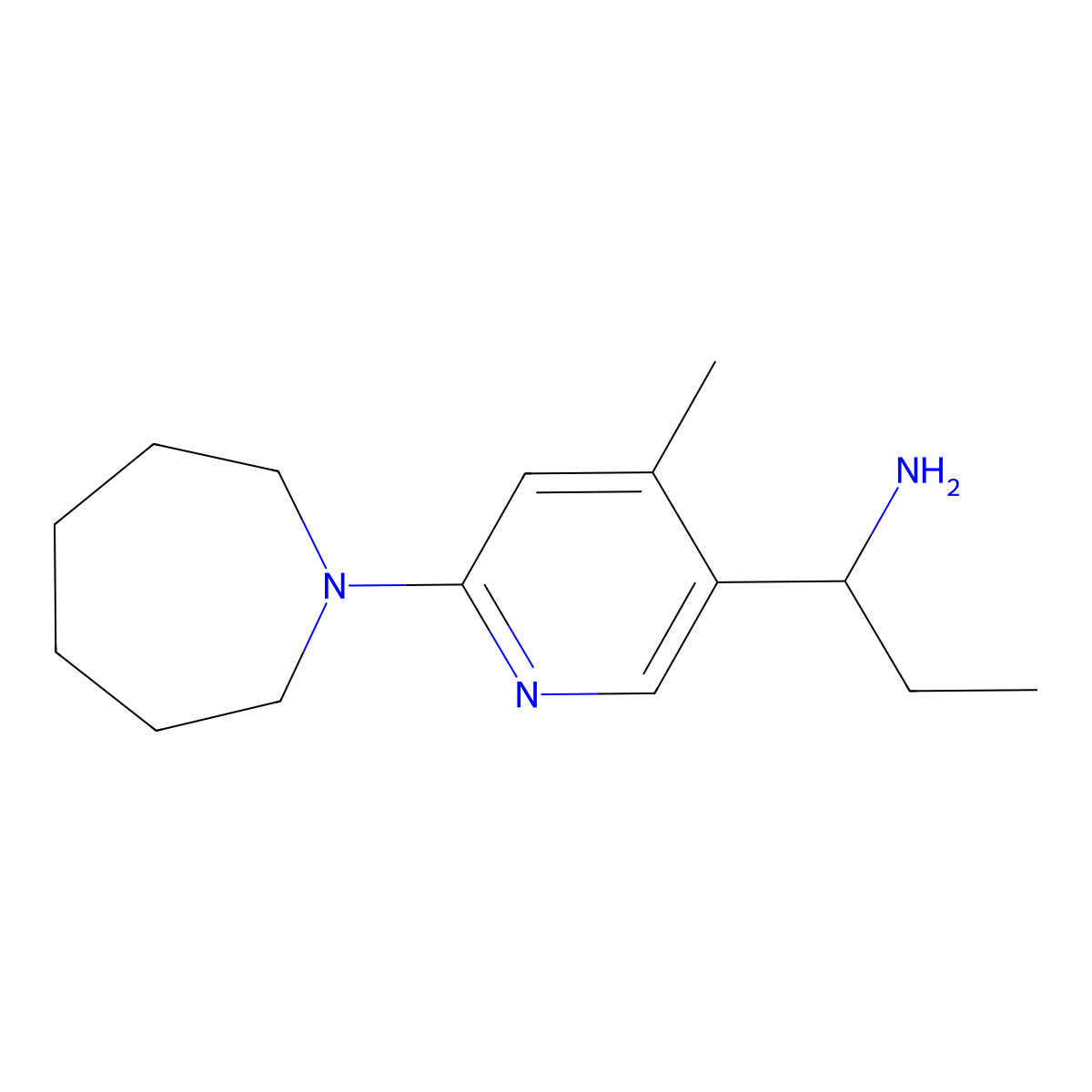 1-(6-(Azepan-1-yl)-4-methylpyridin-3-yl)propan-1-amine molecular structure, CAS 1355192-81-2