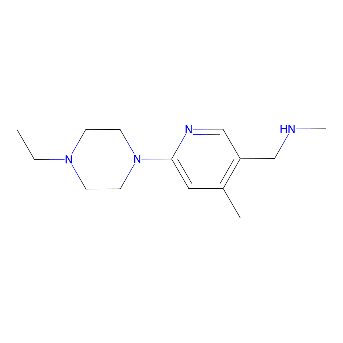 6-(4-Ethyl-1-piperazinyl)-N,4-dimethyl-3-pyridinemethanamine molecular structure, CAS 1355193-51-9