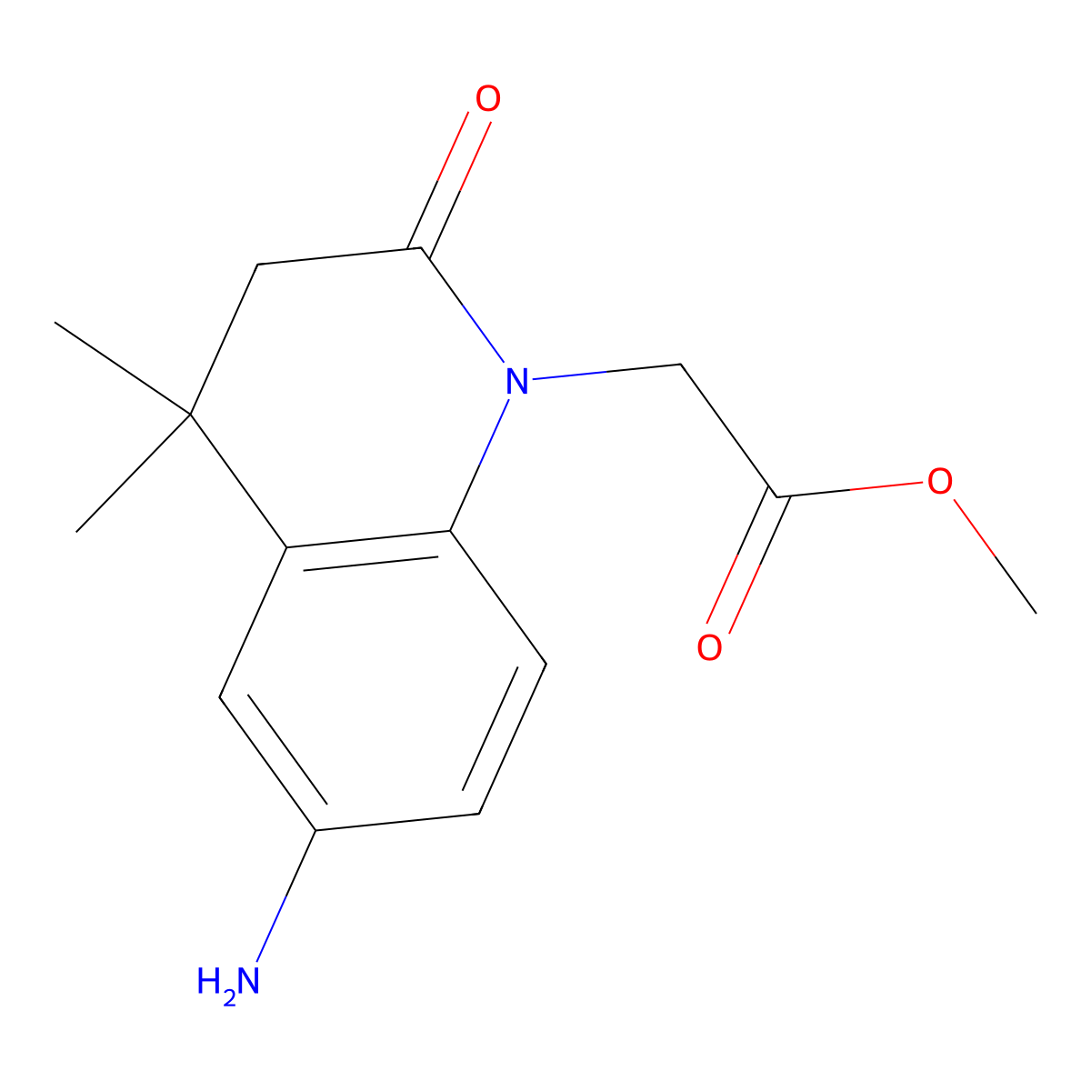 Methyl 2-(6-amino-4,4-dimethyl-2-oxo-3,4-dihydroquinolin-1(2H)-yl)acetate molecular structure, CAS 1355194-29-4