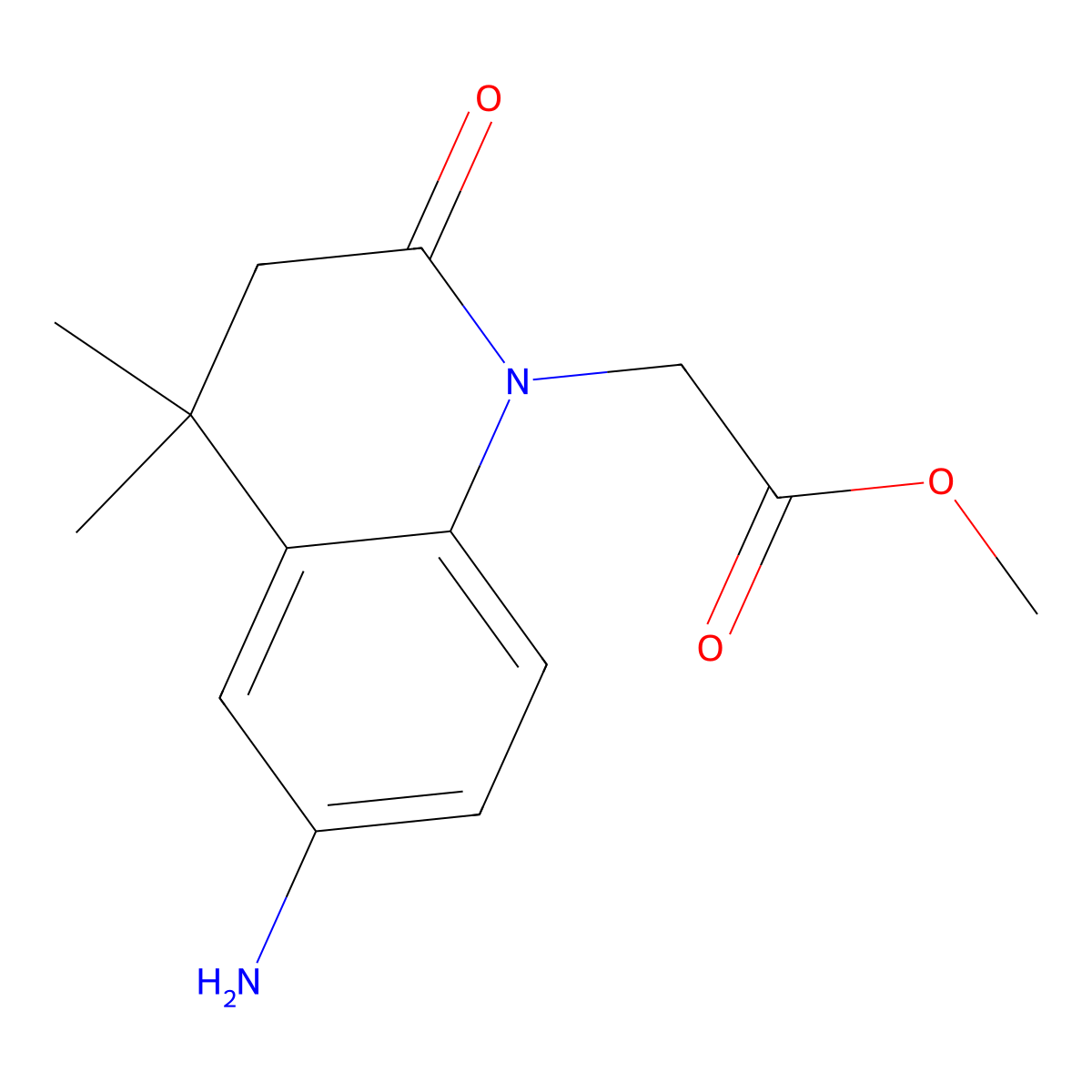 Methyl 2-(6-amino-4,4-dimethyl-2-oxo-3,4-dihydroquinolin-1(2H)-yl)acetate molecular structure, CAS 1355194-29-4