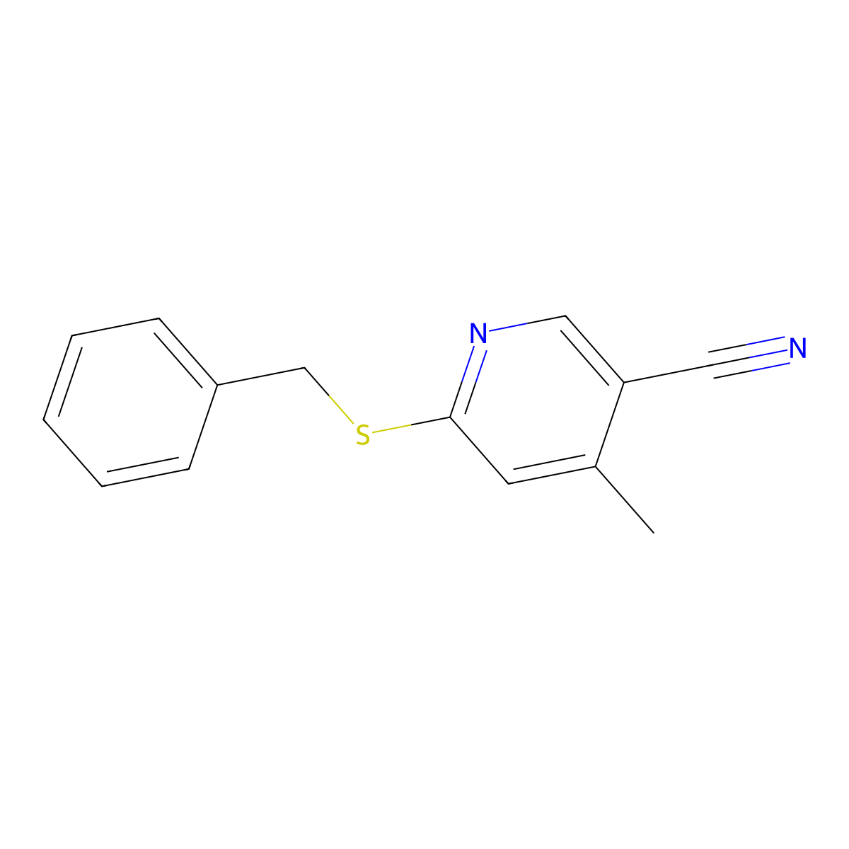6-(Benzylthio)-4-methylnicotinonitrile molecular structure, CAS 1355195-21-9