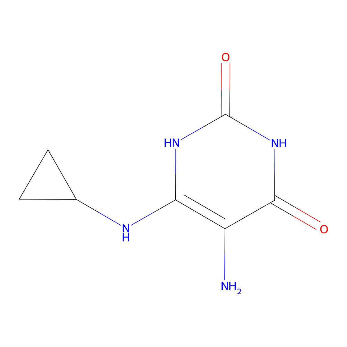 5-Amino-6-(cyclopropylamino)pyrimidine-2,4(1H,3H)-dione molecular structure, CAS 1355195-30-0