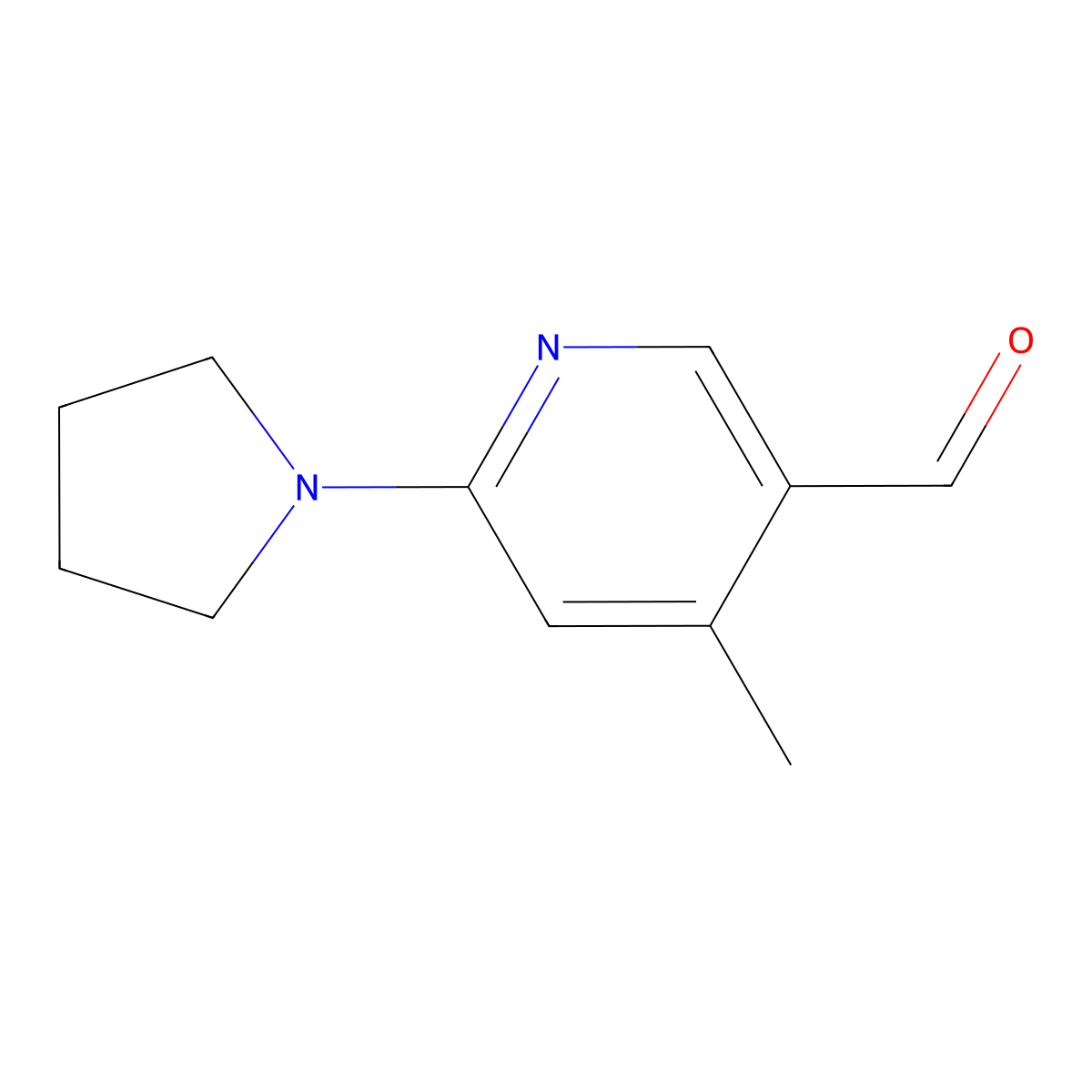 4-Methyl-6-(pyrrolidin-1-yl)nicotinaldehyde molecular structure, CAS 1355195-47-9