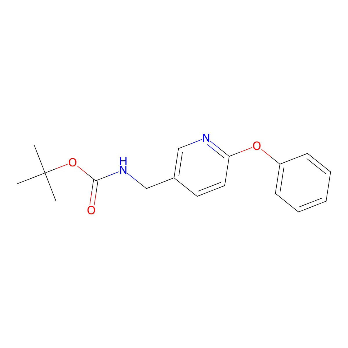 (6-Phenoxy-pyridin-3-ylmethyl)-carbamic acid tert-butyl ester molecular structure, CAS 1355195-50-4