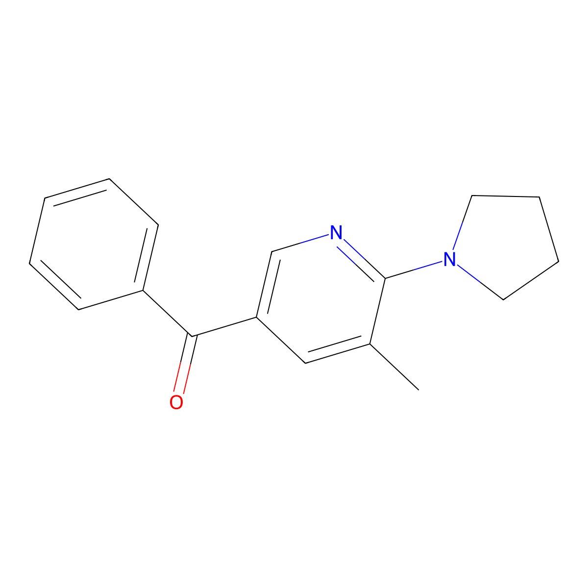 (5-Methyl-6-(pyrrolidin-1-yl)pyridin-3-yl)(phenyl)methanone molecular structure, CAS 1355195-78-6