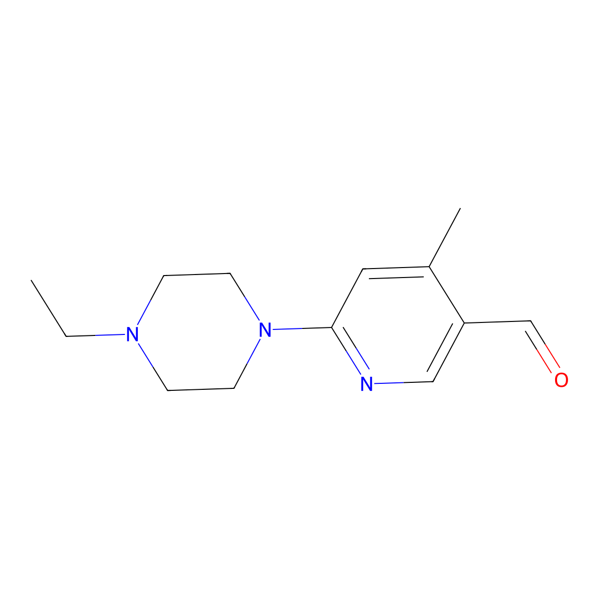 6-(4-Ethylpiperazin-1-yl)-4-methylnicotinaldehyde molecular structure, CAS 1355195-82-2