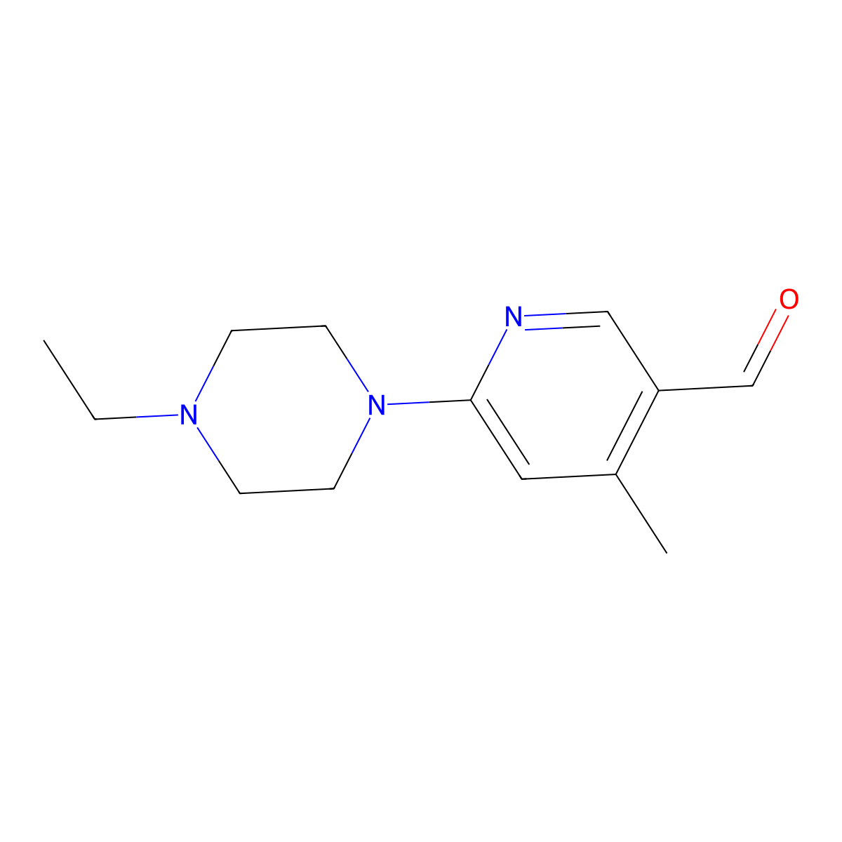 6-(4-Ethylpiperazin-1-yl)-4-methylnicotinaldehyde molecular structure, CAS 1355195-82-2