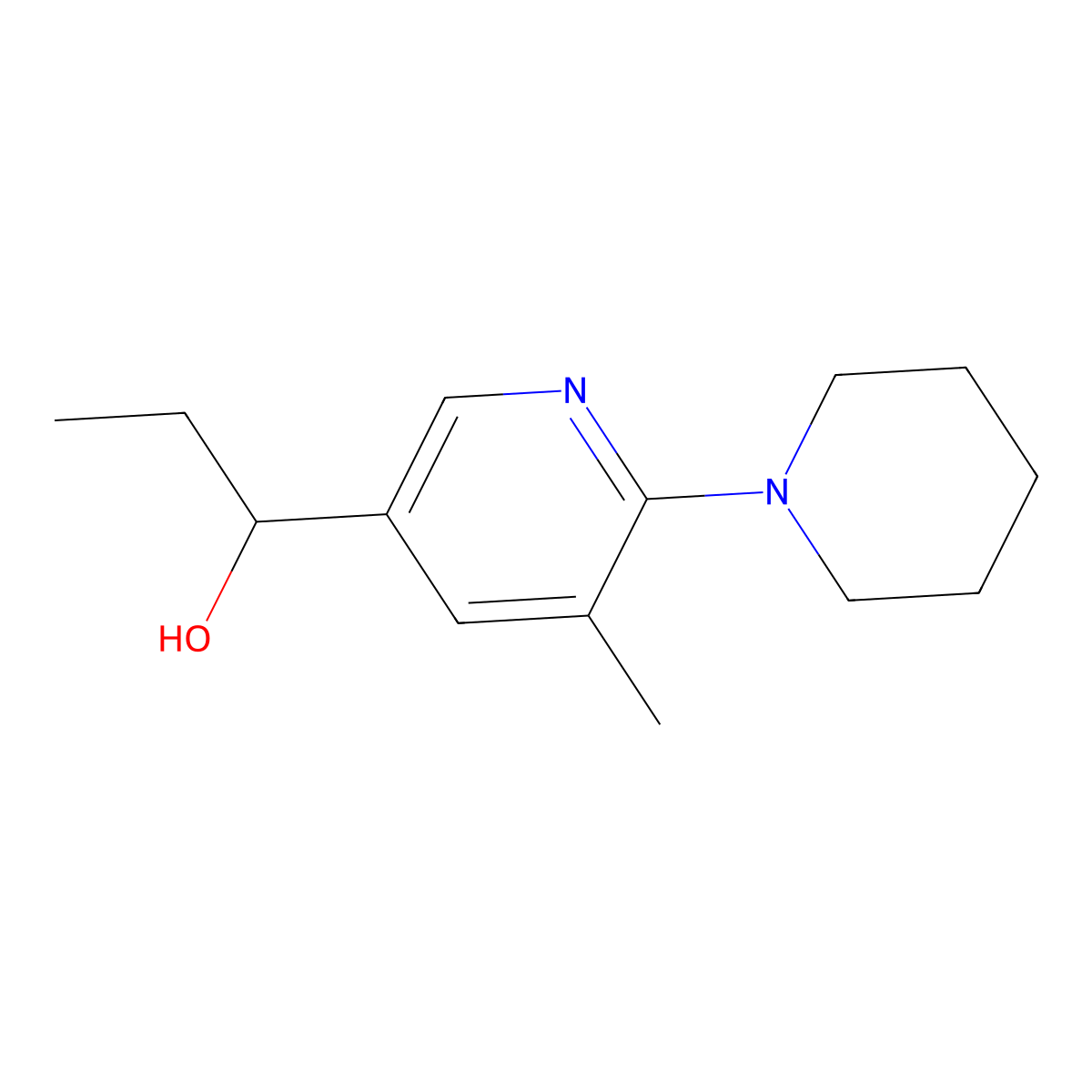 1-(5-Methyl-6-(piperidin-1-yl)pyridin-3-yl)propan-1-ol molecular structure, CAS 1355196-03-0