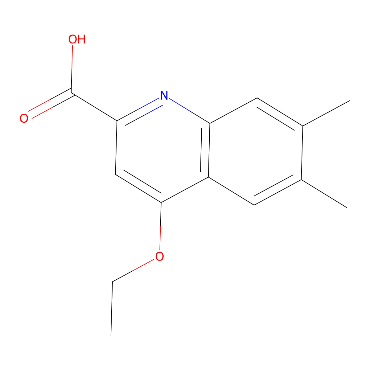 4-Ethoxy-6,7-dimethylquinoline-2-carboxylic acid molecular structure, CAS 1355196-23-4