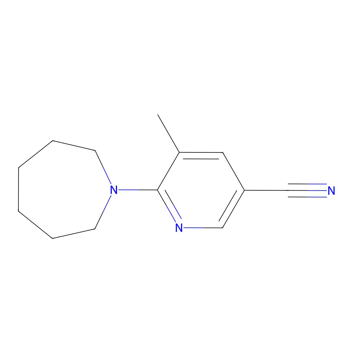 6-(Azepan-1-yl)-5-methylnicotinonitrile molecular structure, CAS 1355196-25-6