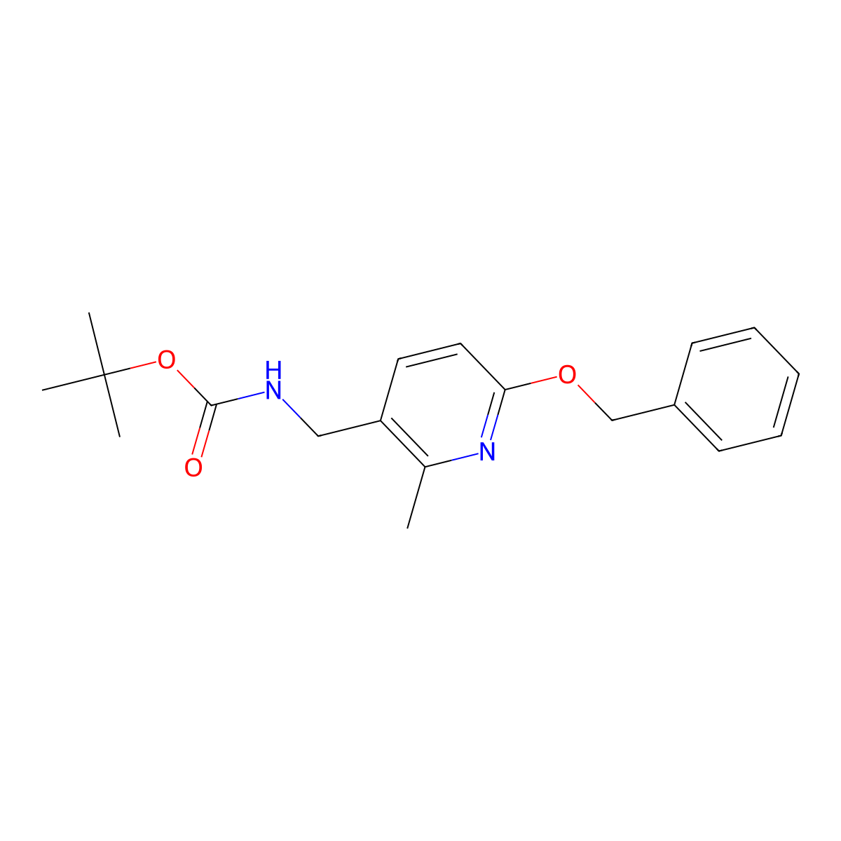 1,1-Dimethylethyl N-[[2-methyl-6-(phenylmethoxy)-3-pyridinyl]methyl]carbamate molecular structure, CAS 1355196-30-3