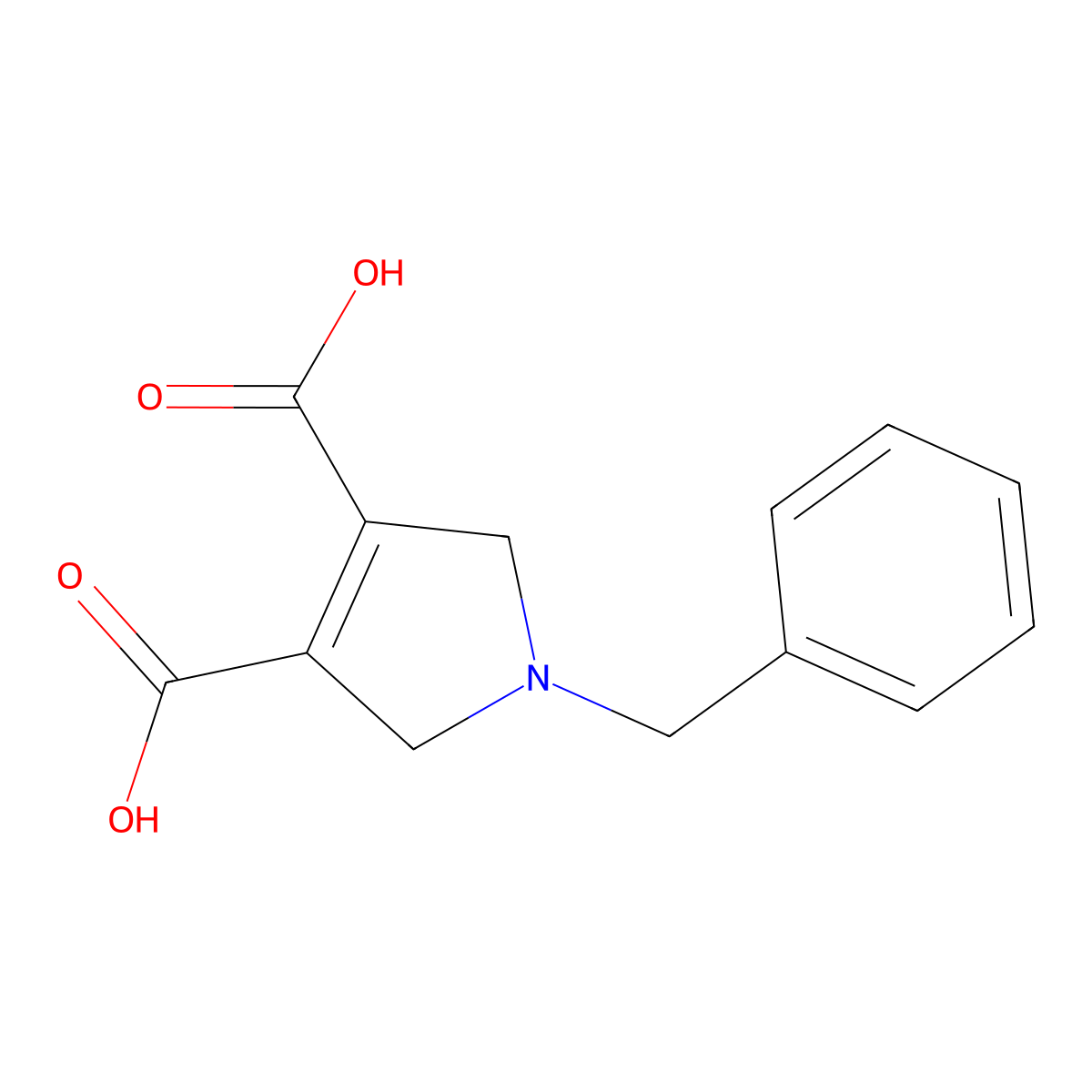 1-Benzyl-2,5-dihydro-1H-pyrrole-3,4-dicarboxylic acid molecular structure, CAS 1355196-62-1