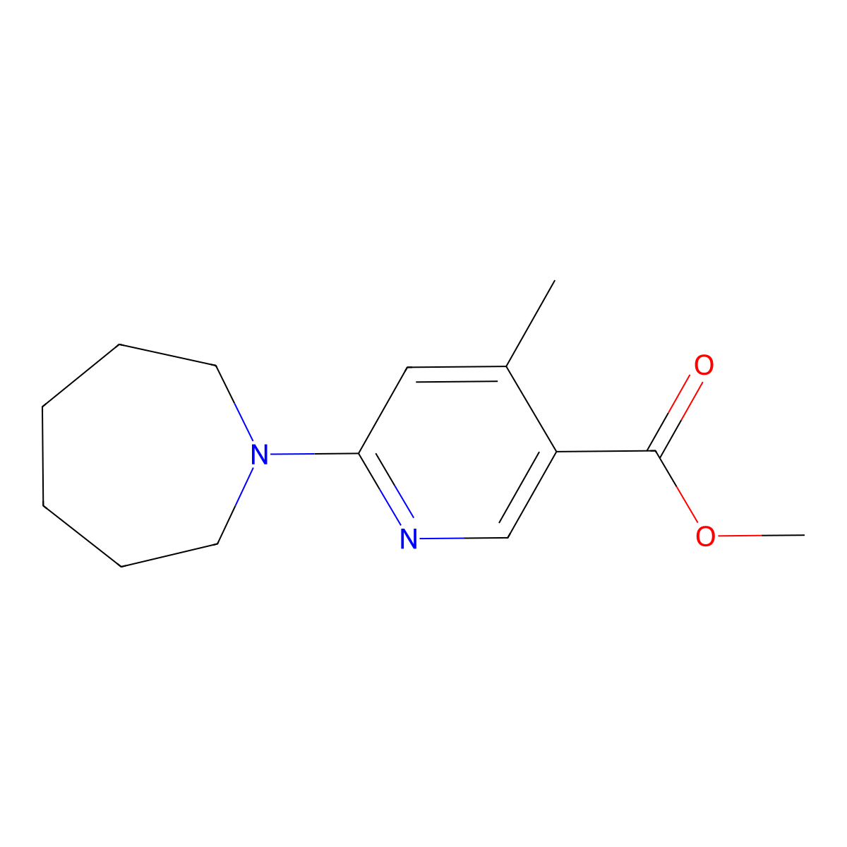 Methyl 6-(azepan-1-yl)-4-methylnicotinate molecular structure, CAS 1355196-69-8