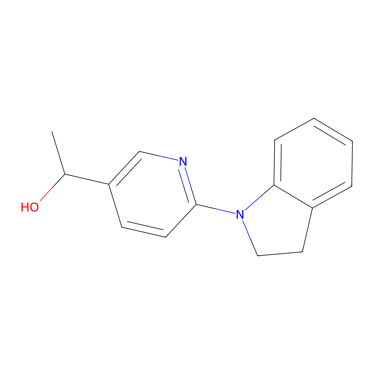 1-(6-(Indolin-1-yl)pyridin-3-yl)ethanol molecular structure, CAS 1355197-39-5