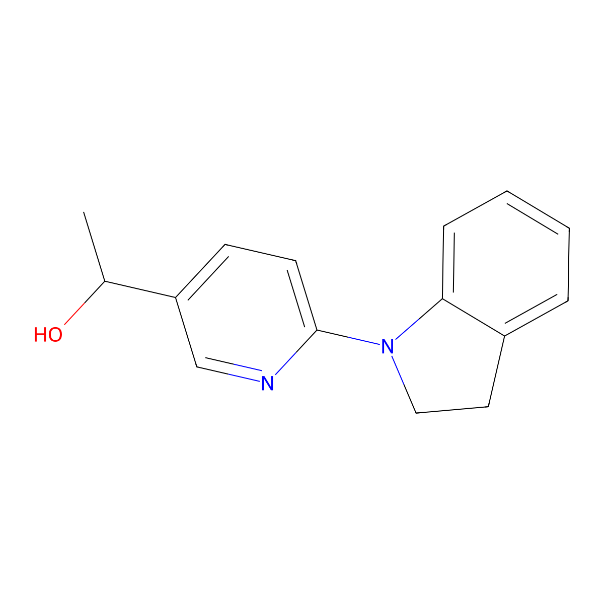 1-(6-(Indolin-1-yl)pyridin-3-yl)ethanol molecular structure, CAS 1355197-39-5