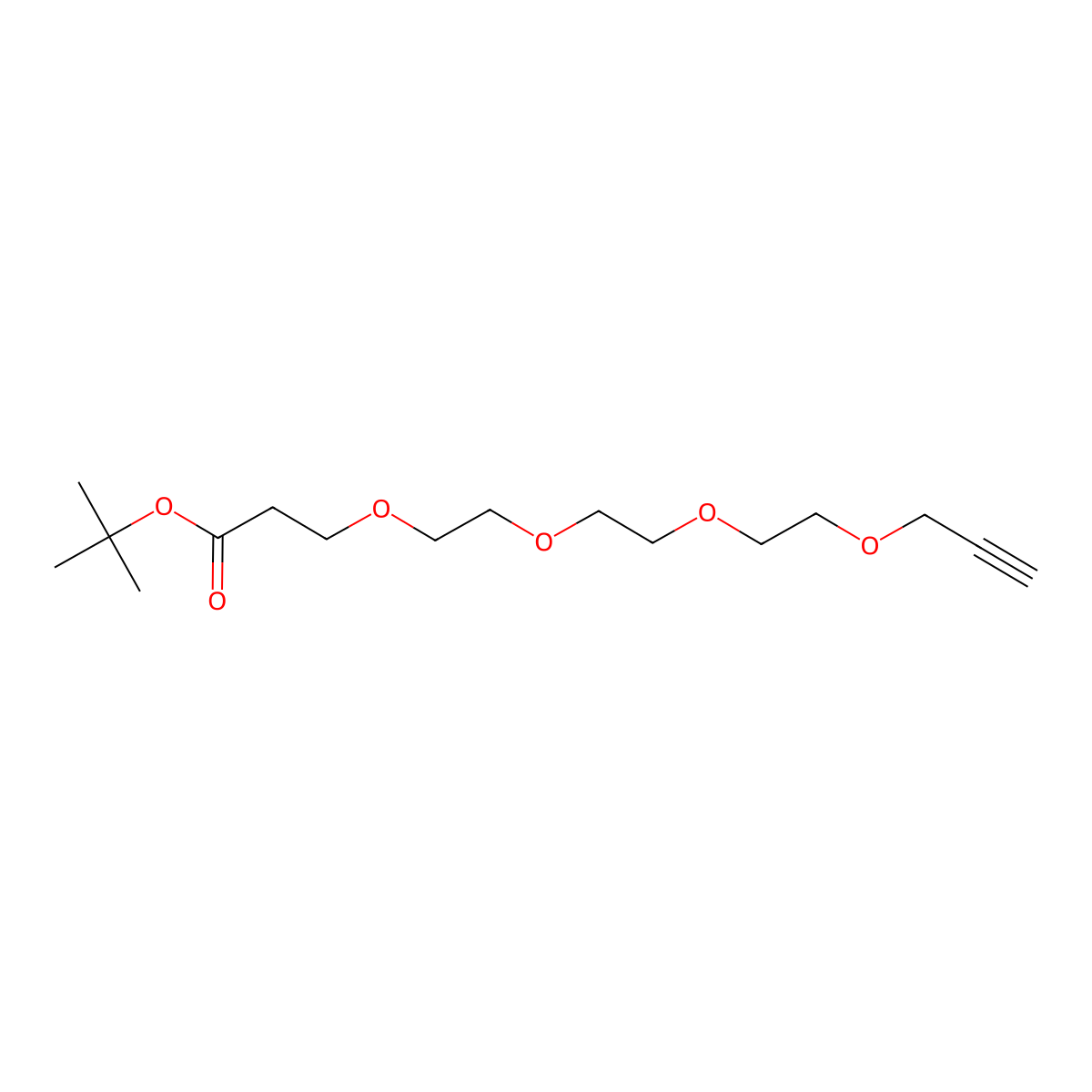 Propargyl-PEG4-t-butyl ester molecular structure, CAS 1355197-66-8