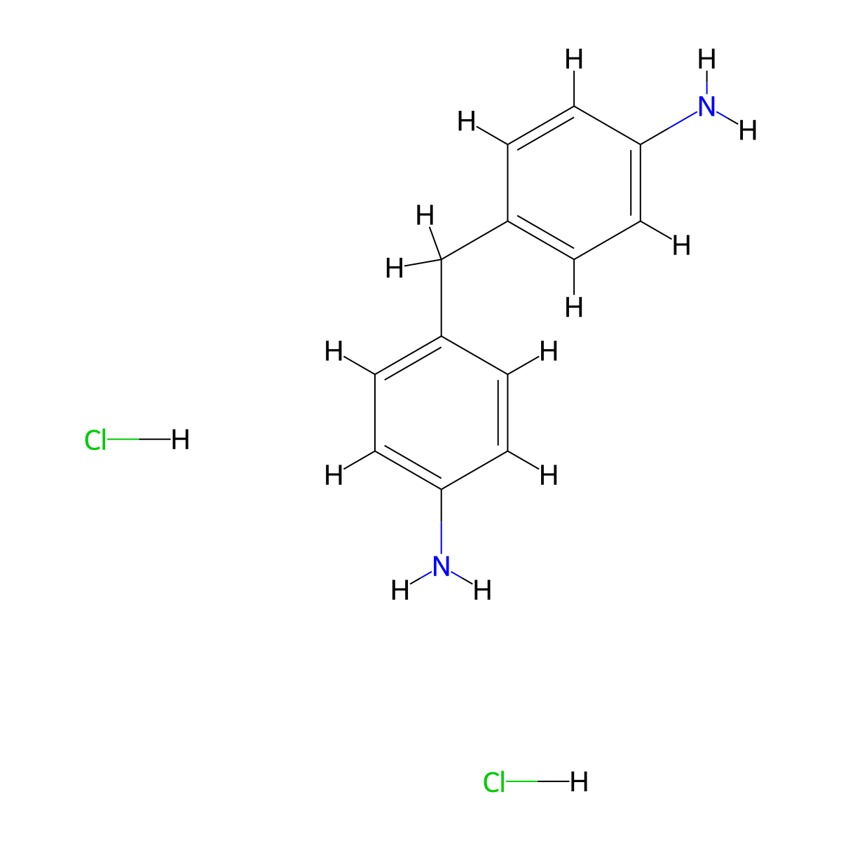 4,4'-Methylenedianiline dihydrochloride molecular structure, CAS 13552-44-8
