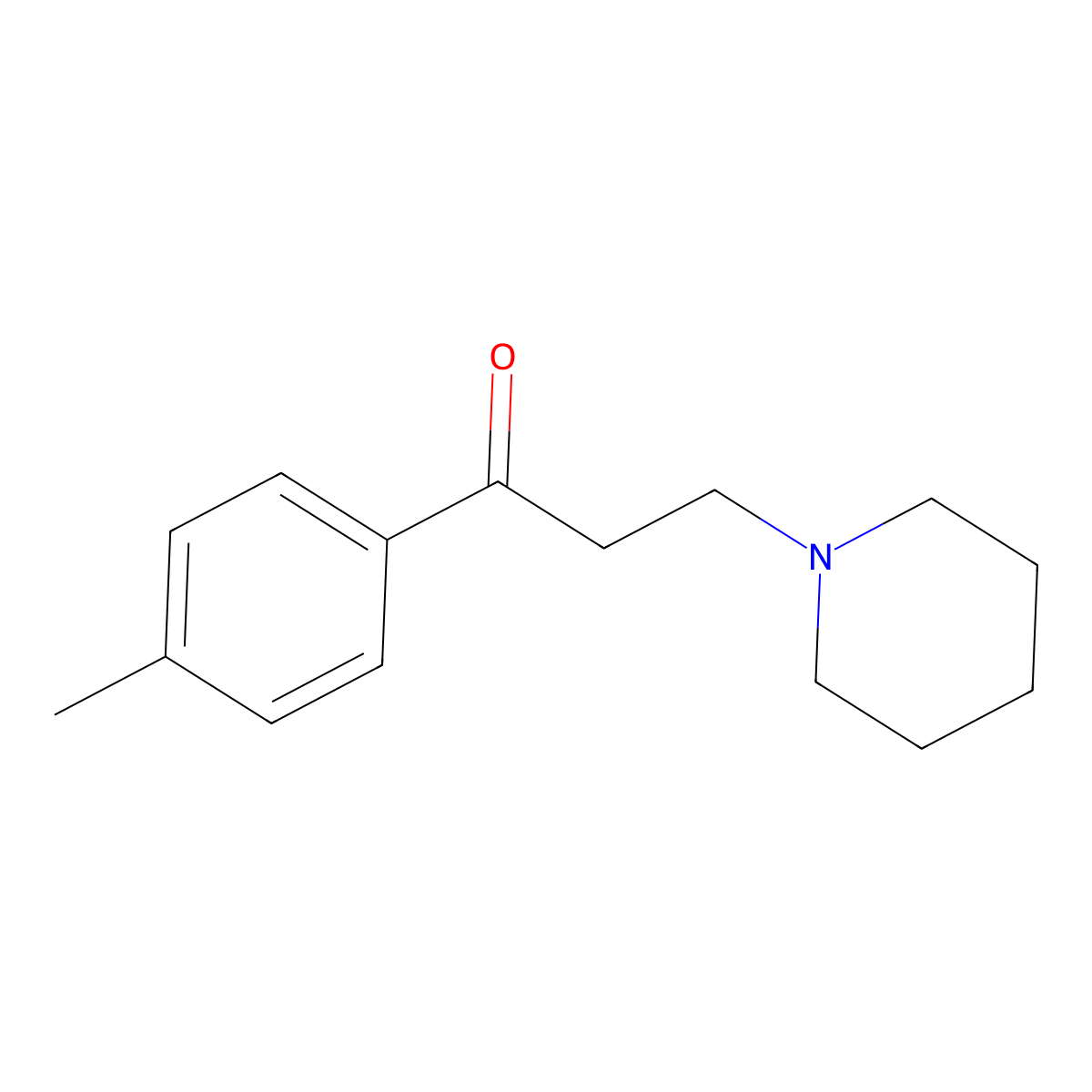 1-Propanone, 1-(4-methylphenyl)-3-(1-piperidinyl molecular structure, CAS 13552-46-0