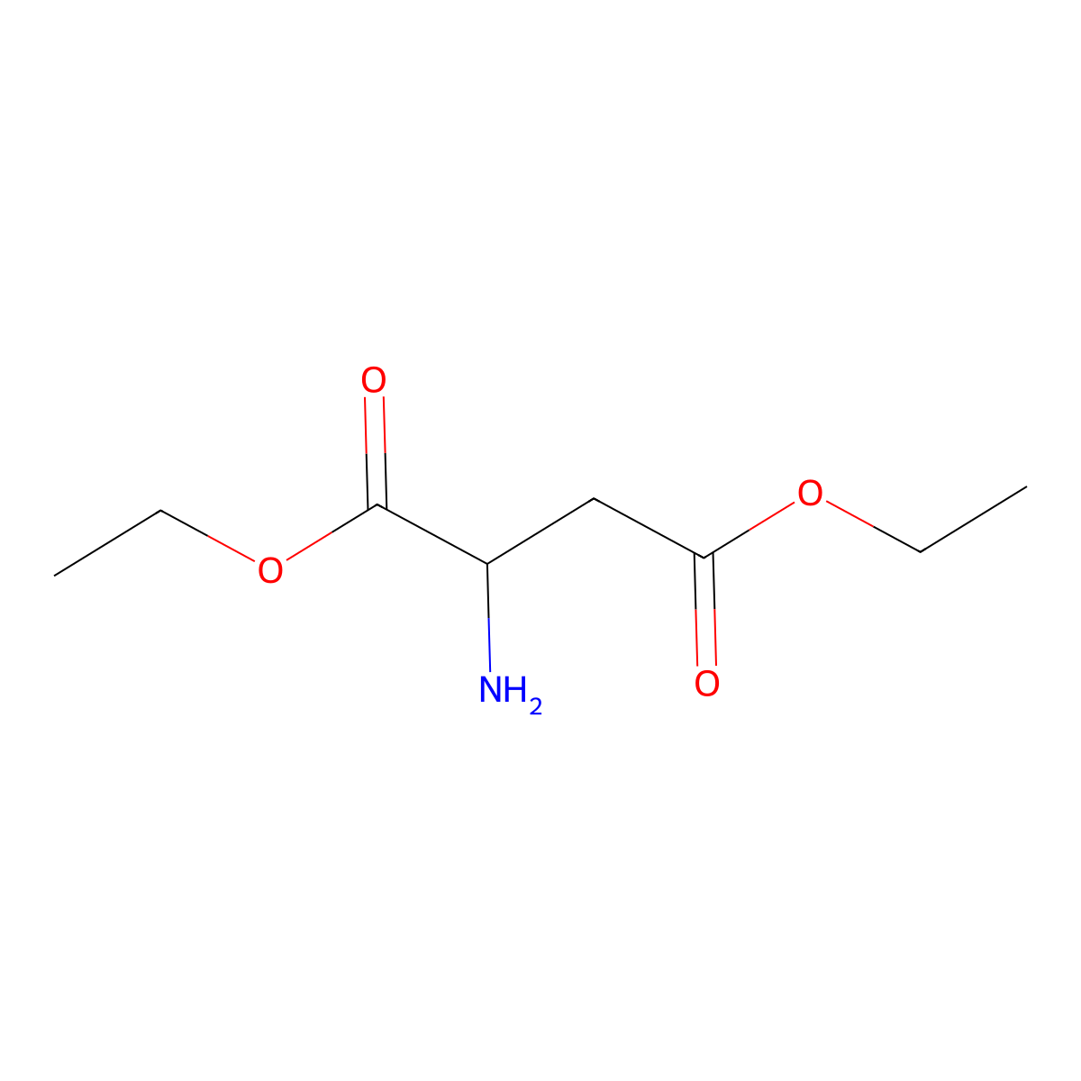 Aspartic acid diethyl ester molecular structure, CAS 13552-87-9