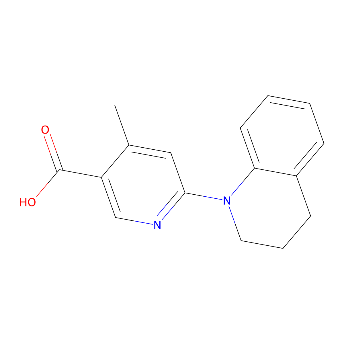 6-(3,4-Dihydroquinolin-1(2H)-yl)-4-methylnicotinic acid molecular structure, CAS 1355200-27-9
