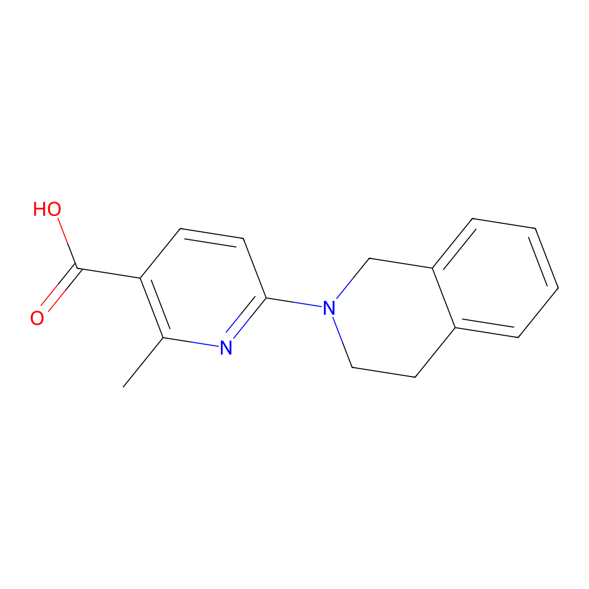 6-(3,4-Dihydroisoquinolin-2(1H)-yl)-2-methylnicotinic acid molecular structure, CAS 1355200-34-8