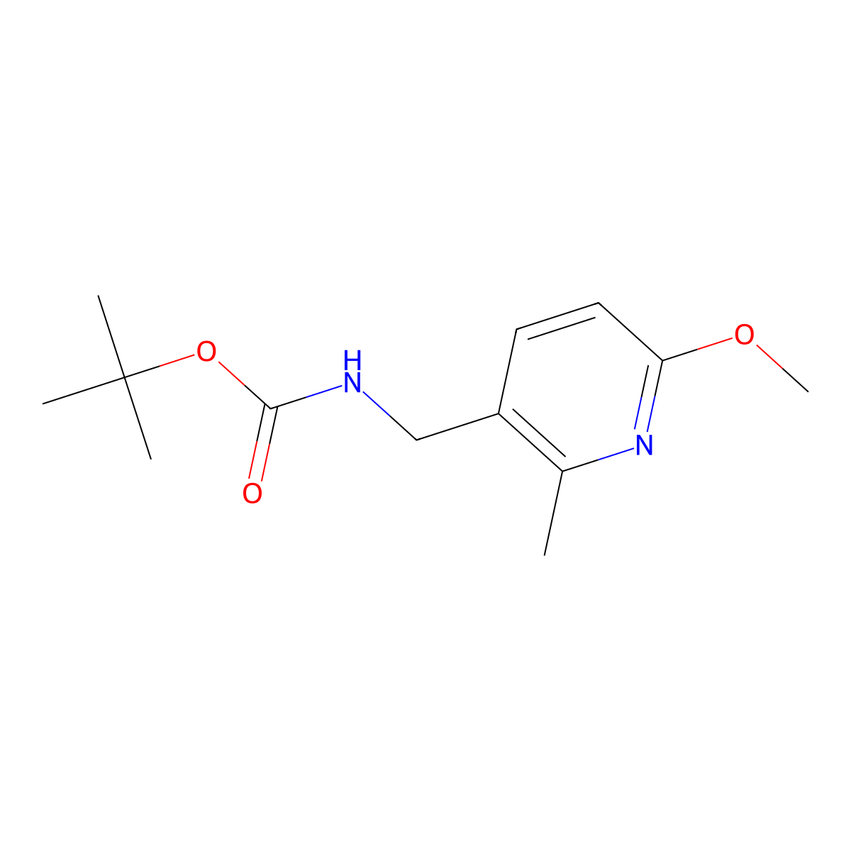 (6-Methoxy-2-methyl-pyridin-3-ylmethyl)-carbamic acid tert-butyl ester molecular structure, CAS 1355200-44-0