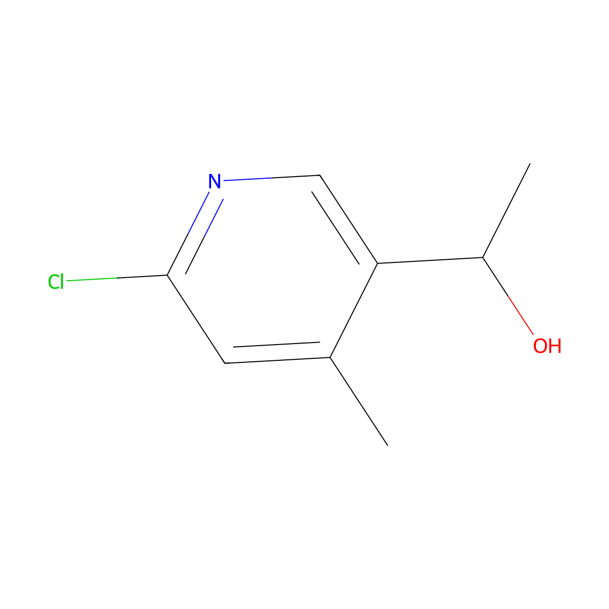 1-(6-Chloro-4-methylpyridin-3-yl)ethan-1-ol molecular structure, CAS 1355200-45-1